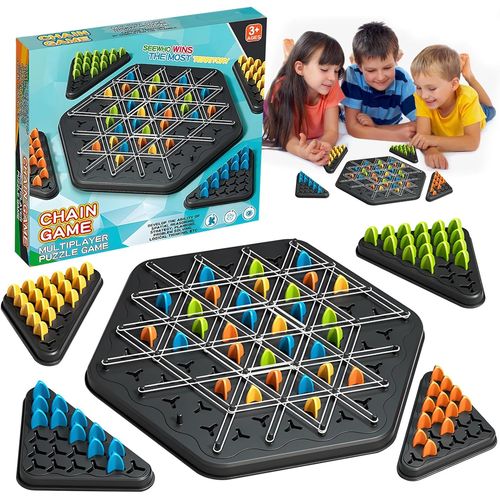 Eryi-Triggle Jeu Élastique, Jeu De Triangle En Chaine, Jeux De Société De Stratégie Triangulaire, Bureau Jeu De Stratégie Classiqu Pour Enfants Adulte Famille