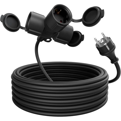 Rallonge Electrique 10m avec 3 Prises - Rallonge Electrique exterieure Étanche IP44 - Rallonge électrique 3500W - Rallonge exterieure étanche, prolongateur Electrique, rallonge 10m