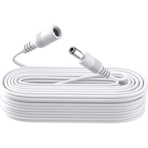 Câble d'extension d'alimentation, Cordon d'extension pour Adaptateur d'alimentation DC 12 V, 10 m 33 Pieds 5,5 mm x 2,1 mm, Compatible avec l'alimentation 12 V DC pour caméra de sécurité CCTV(Blanc)