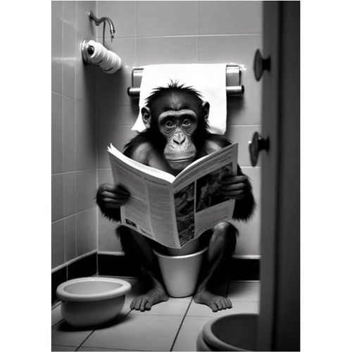 ERYI-Tableau Decoration Murale, 20 X 30 Cm, Image Sur Toile Poster Humoristique Pour Wc, Affiche Decoration Murale, Impression D`Art Abstraite D`Affiche Toilette, Sans Cadre (B)