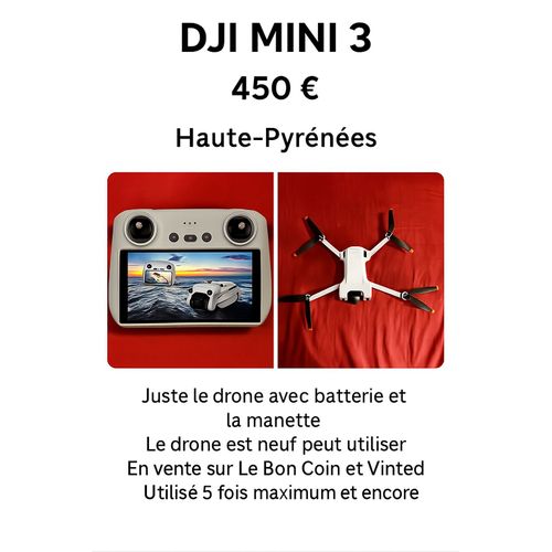 Drone Dji Mini 3 Avec Télécommande Écran Intégré Gris-Dji