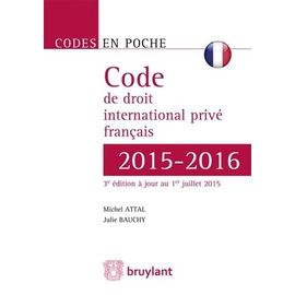 Code De Droit International Privé Français 2015-2016
