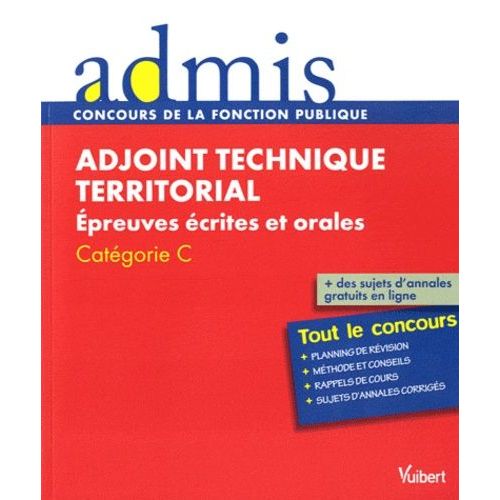 Adjoint Technique Territorial - Epreuves Écrites Et Orales, Catégorie C