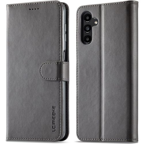 Kal-Coque Pour Samsung Galaxy A54 5g, Etui Coque Clapet À Rabat Portefeuille Cuir Avec Porte Carte Magnétique Support Case Housse Protection Flip Cover Étui Coque Pour Samsung Galaxy A54 5g,Gris