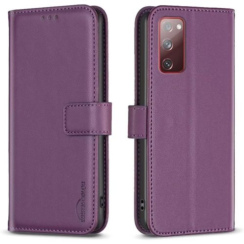 Kal-Pour Samsung Galaxy S23 Plus Coque, Étui Portefeuille En Cuir, Housse Avec Rabat De Protection Fentes Pour Cartes Béquille Et Dragonne, Stand Fonction-Violet Foncé