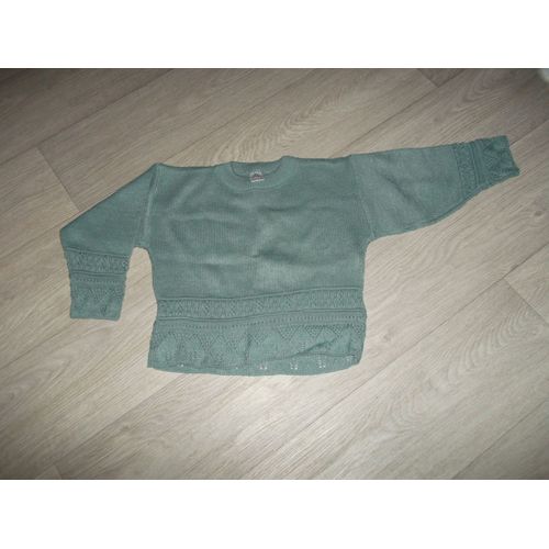 Pull Fillette Bleu Vert Outremer Clair Taille 8 Ans Tbe