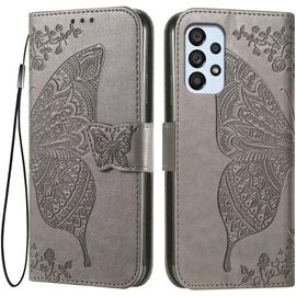 Kal-Coque Pour Samsung Galaxy A53 5g (6.5"" Inches) Etui Flip Magnétique Avec 3 Fentes Pour Cartes 1 Portefeuille, Housse - Gris