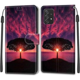 Kal-Coque Samsung Galaxy A53 5g, Housse Samsung A53 5g, Etui Premium Housse En Cuir Pochette Protection Portefeuille Rabat Clapet Case Porte Carte Magnétique Étui Antichoc Cover (Crépuscule)