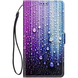 Kal-Chooseu Coque Pour Iphone 7 / Iphone 8 / Iphone Se 2022 / Se 2020 Housse Cuir Avec Silicone Etui Portefeuille Antichoc Étui À Rabat Et Folio Stand Élégant Motif Pour Filles Femmes - Mauve Gouttes