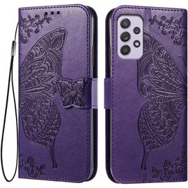 Kal-Coque Pour Samsung Galaxy A52 / A52 5g / A52s 5g (6.5"" Inches) Etui Flip Magnétique Avec 3 Fentes Pour Cartes 1 Portefeuille, Housse - Violet Foncé