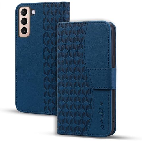 Kal-Coque Pour Samsung Galaxy S24 Étui Haute Qualité Cuir Pu Magnétique Protection Housse Avec Fente Pour Carte Pour Galaxy S24 - Bleu
