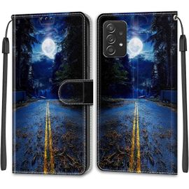 Kal-Coque Samsung Galaxy A53 5g, Housse Samsung A53 5g, Etui Premium Housse En Cuir Pochette Protection Portefeuille Rabat Clapet Case Porte Carte Magnétique Étui Antichoc Cover (Lune)