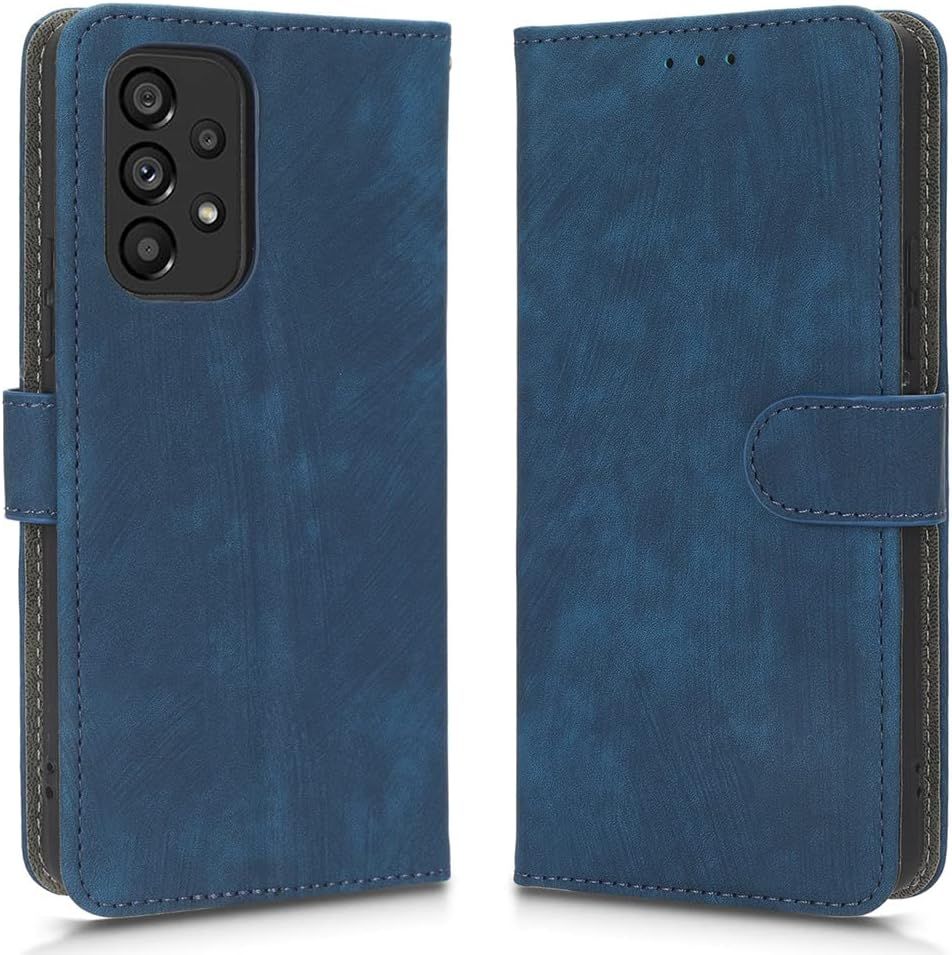 Kal-Housse Pour Samsung Galaxy A53 5g Etui, Rfid Protect Pu/Tpu Cuir Coque Magnétique Portefeuille, Bleu