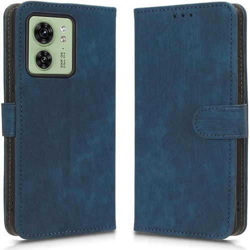Kal-Housse Pour Motorola Edge 40 5g Etui, Rfid Protect Pu/Tpu Cuir Coque Magnétique Portefeuille, Bleu