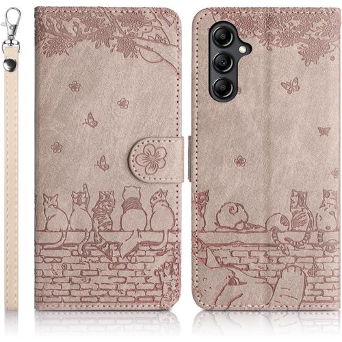 Kal-Coque Pour Samsung Galaxy A54 5g Étui De Protection [Etui À Rabat] [Pochette De Portefeuille] Housse Premium En Cuir Pu Portefeuille Samsung Galaxy A54 5g - Gris