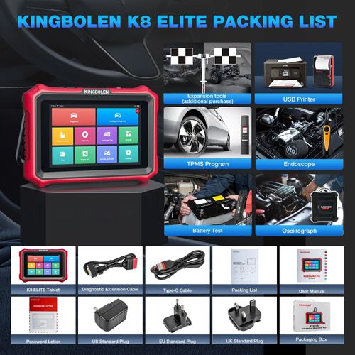 Kingbolen K8 Pro, Outils De Diagnostic De Voiture Système 34 Réinitialiser La Codage Ecu Test Bidirectionnel.