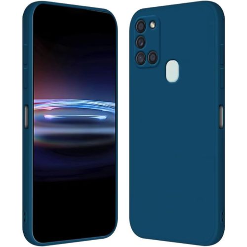 Kal-Coque Pour Samsung Galaxy A21s (6.5" Inches) Étui En Silicone Tpu Souple - Bleu Saphir