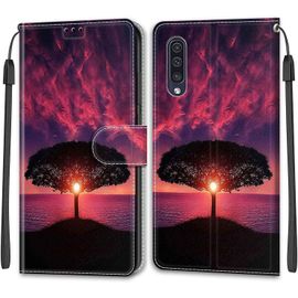Kal-Coque Samsung Galaxy A50/A50s/A30s, Housse Samsung A50/A50s/A30s Etui Housse En Cuir Pochette Protection Portefeuille Rabat Clapet Case Porte Carte Magnétique Étui Antichoc Cover(Crépuscule)