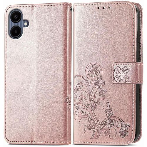 Kal-Coque En Cuir Pour Samsung Galaxy A06 (6.7"" Inches), Étui Portefeuille Avec 3 Emplacements Pour Cartes 1 Poche À Monnaie - Or Rose