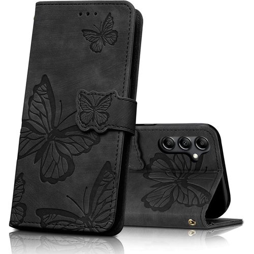 Kal-Coque Pour Samsung Galaxy A54 5g, Housse En Cuir Pu Etui À Rabat,Magnétique Pochette Portefeuille Étui De Protection Pour Samsung Galaxy A54 5g, Nero