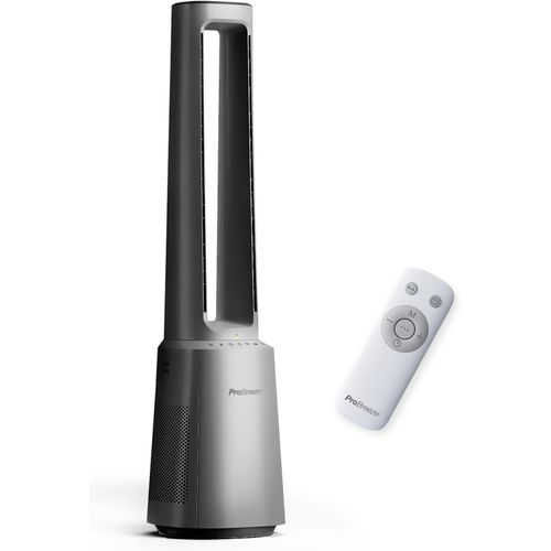 Ventilateur Sans Rotor, 105 Cm, Avec Purificateur D'Air, Oscillant À 75°, Télécommande, Filtre Hepa 13, Écran Led, 10 Vitesses, Ventilateur Tour Très Silencieux, 5 Modes[VEN750309]