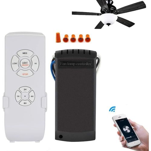 Wifi Kit De Télécommande Pour Ventilateur De Plafond Sans Fil Avec 4 Minuteries Et 3 Vitesses 220V 230V Interrupteur De Contrôle De Ventilateur De Lampe, Compatible Alexa Et Smart [VEN750829]