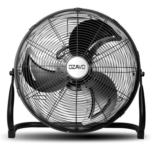 Ventilateur Sur Pied En Métal Robuste Brasseur D'Air Industriel Rétro Fan De Sol Exterieur, 3 Vitesses Et Angle D'Inc Ison Réglable 80W (Noir)[VEN750340]