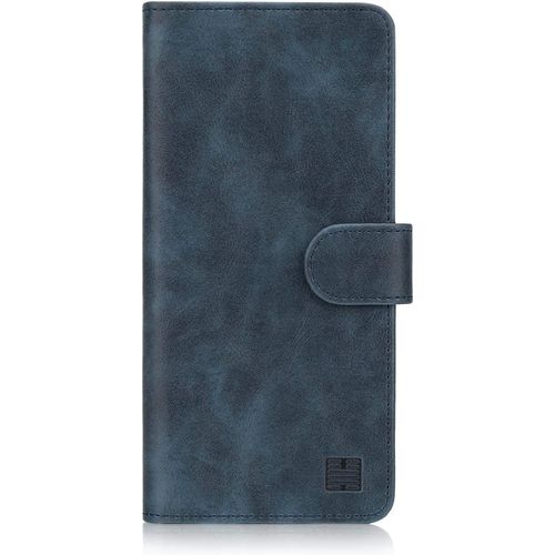 Kal-Essential Series - Étui Portefeuille En Cuir Pu Flip Coque Pour Nokia 1 Plus (2019), Housse Avec Fentes Cb Et Fermeture Magnétique - Bleu Marin