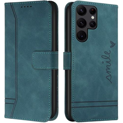 Kal-Cqkob Coque Pour Samsung Galaxy A54 5g Housse Etui Portefeuille Cuir Multifonction Fermeture Magnétique À Clapet Anti-Vert Armée