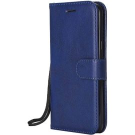 Kal-Coque Pour Galaxy J3 2016, Pu En Cuir Coque Portefeuille Étui Housse, Design Classique Tpu Coque Pour Samsung Galaxy J3 2016 - Bleu Marin