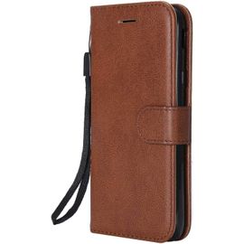 Kal-Coque Pour Galaxy J3 2017, Pu En Cuir Coque Portefeuille Étui Housse, Design Classique Tpu Coque Pour Samsung Galaxy J3 2017 - Marron