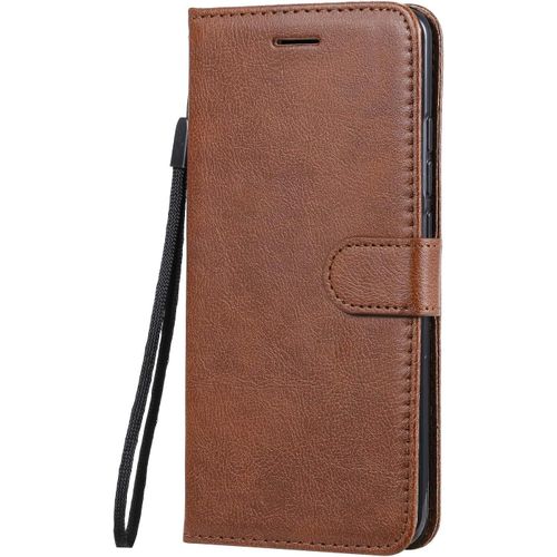 Kal-Coque Pour Xiaomi Mi Note 10 Pro/Mi Note 10 / Mi Cc9 Pro, Pu En Cuir Coque Portefeuille Étui Housse, Design Classique Tpu Coque Pour Xiaomi Mi Note 10 Pro/Mi Note 10 / Mi Cc9 Pro - Marron