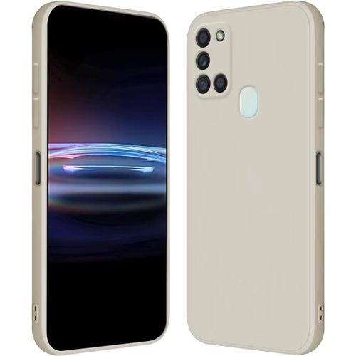 Kal-Coque Pour Samsung Galaxy A21s (6.5" Inches) Étui En Silicone Tpu Souple - Blanc Antique