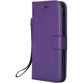 Kal-Coque Pour Galaxy J3 2017, Pu En Cuir Coque Portefeuille Étui Housse, Design Classique Tpu Coque Pour Samsung Galaxy J3 2017 - Violet