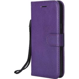 Kal-Coque Pour Galaxy J3 2016, Pu En Cuir Coque Portefeuille Étui Housse, Design Classique Tpu Coque Pour Samsung Galaxy J3 2016 - Violet