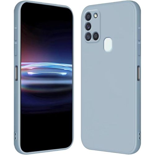 Kal-Coque Pour Samsung Galaxy A21s (6.5" Inches) Étui En Silicone Tpu Souple - Bleu Fumé