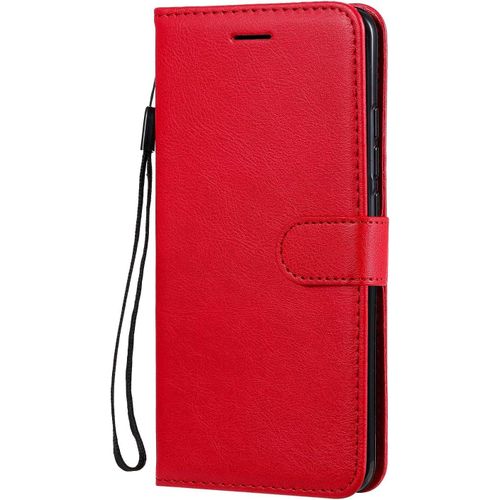 Kal-Coque Pour Xiaomi Mi Note 10 Pro/Mi Note 10 / Mi Cc9 Pro, Pu En Cuir Coque Portefeuille Étui Housse, Design Classique Tpu Coque Pour Xiaomi Mi Note 10 Pro/Mi Note 10 / Mi Cc9 Pro - Rouge