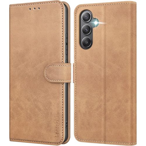 Kal-Coque Pour Samsung Galaxy A54 5g, Etui Protection Housse Premium En Cuir Pu Portefeuille, [Ranges Cartes] [Fonction Support] Pochette Fermeture Magnétique Pour Samsung Galaxy A54 5g, Kaki