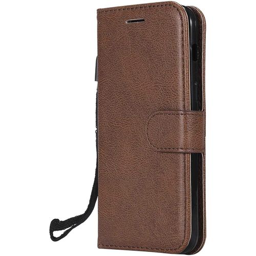 Kal-Coque Pour Galaxy A3 2017, Pu En Cuir Coque Portefeuille Étui Housse, Design Classique Tpu Coque Pour Samsung Galaxy A3 2017 - Marron