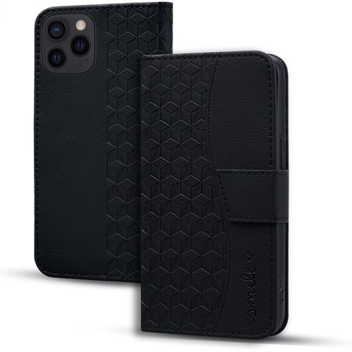 Kal-Coque Pour Iphone 15 Pro Étui Haute Qualité Cuir Pu Magnétique Protection Housse Avec Fente Pour Carte Pour Iphone 15 Pro - Noir