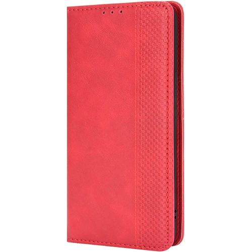 Kal-Housse Pour Telephone Xiaomi Redmi Note 9s Etui, Pu/Tpu Retourner Cuir Coque Magnétique Portefeuille, Rouge