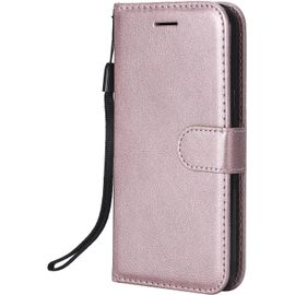 Kal-Coque Pour Galaxy J3 2016, Pu En Cuir Coque Portefeuille Étui Housse, Design Classique Tpu Coque Pour Samsung Galaxy J3 2016 - Rose