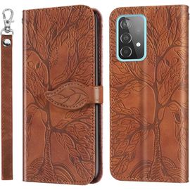 Kal-Coque Pour Samsung Galaxy A53 5g Premium Cuir Pu Étui Portefeuille À Rabat Housse Avec Porte Cartes Fermeture Magnétique Etui De Protection Pour Samsung Galaxy A53 5g, Brun