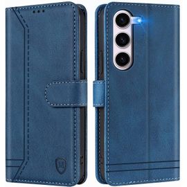 Kal-Coque Pour Samsung Galaxy S23 Coque, Etui Protection Housse Premium En Cuir Pu,Pochette Fermeture Magnétique,Flip Case Compatible Avec Samsung Galaxy S23 (Bleu)