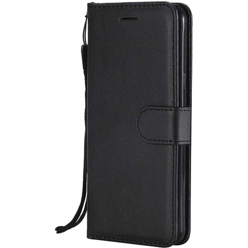 Kal-Coque Pour Galaxy A5 2016, Pu En Cuir Coque Portefeuille Étui Housse, Design Classique Tpu Coque Pour Samsung Galaxy A5 2016 - Noir