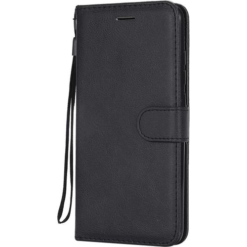 Kal-Coque Pour Xiaomi Redmi Note 6 Pro, Pu En Cuir Coque Portefeuille Étui Housse, Design Classique Tpu Coque Pour Xiaomi Redmi Note 6 Pro - Noir