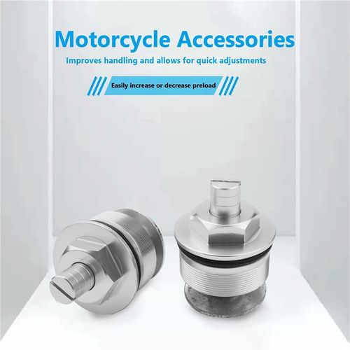 41 MM Amortisseur Vis Fourche Couvercle Capuchon Ajusteurs de PréCharge Boulons pour CB400 (Argent)