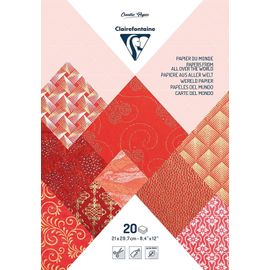Clairefontaine Papiers Artisanaux (Din A4, 20?X), Papier Photo, Rouge