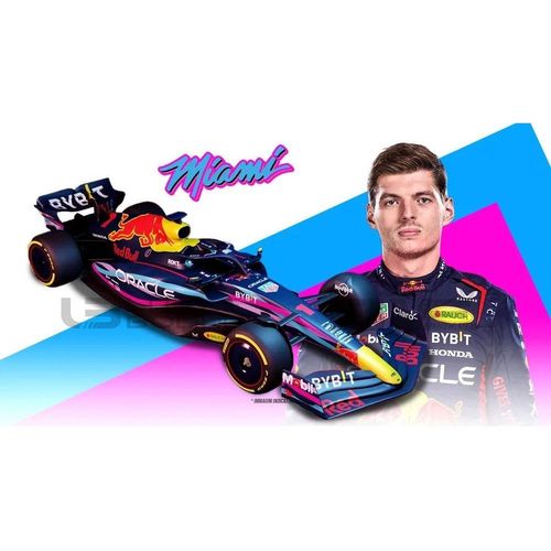 Bburago 1/43 38082-V-Miami Red Bull Rb19 - Winner Miami Gp 2023 (M. Verstappen) Diecast Modelcar-Bburago