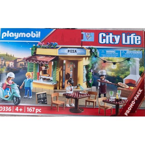 PLAYMOBIL 70336 - City Life - Pizzeria avec terrasse pas cher
